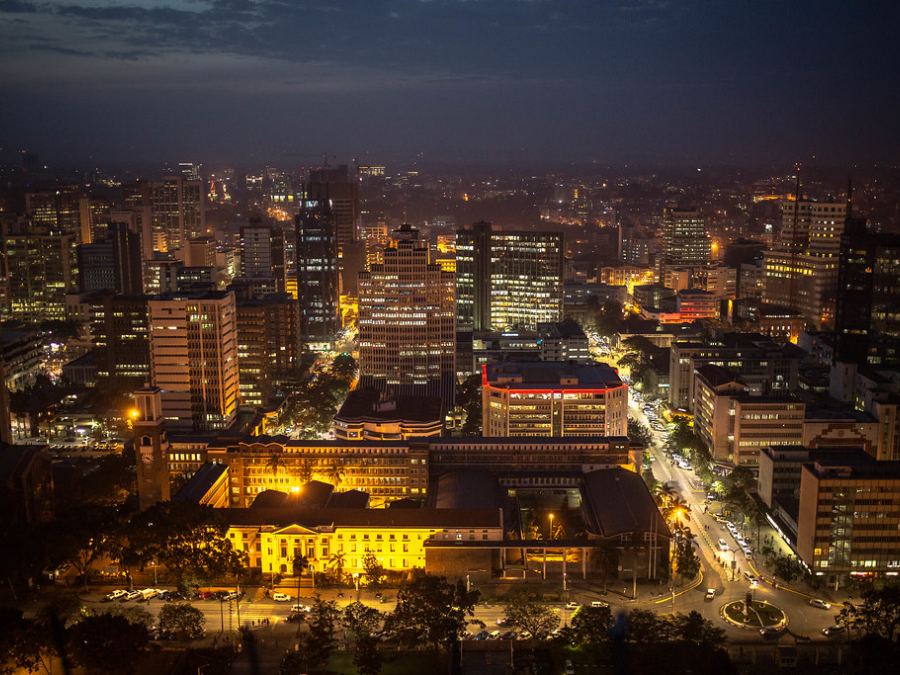 Nairobi city lights at night
